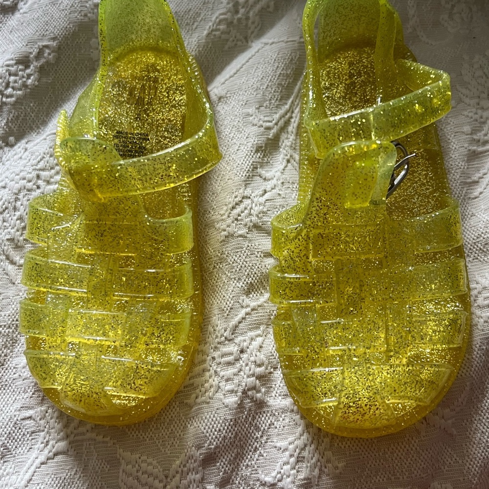 Baby GAP Glittery Yellow Kids Jellies Sandals - Great Condition